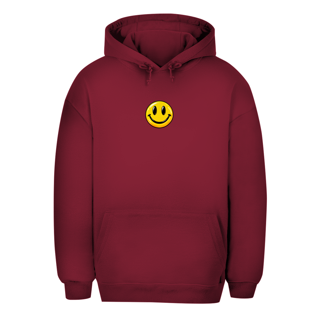 Unisex oversize dukserica – Smiley | Happy Vibes dukserica sa kapuljačom, mali motiv