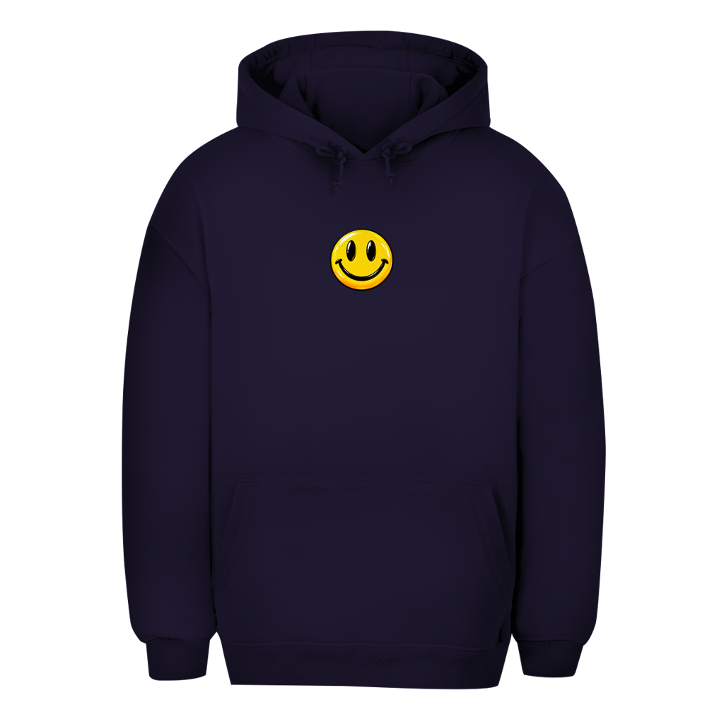 Unisex oversize dukserica – Smiley | Happy Vibes dukserica sa kapuljačom, mali motiv
