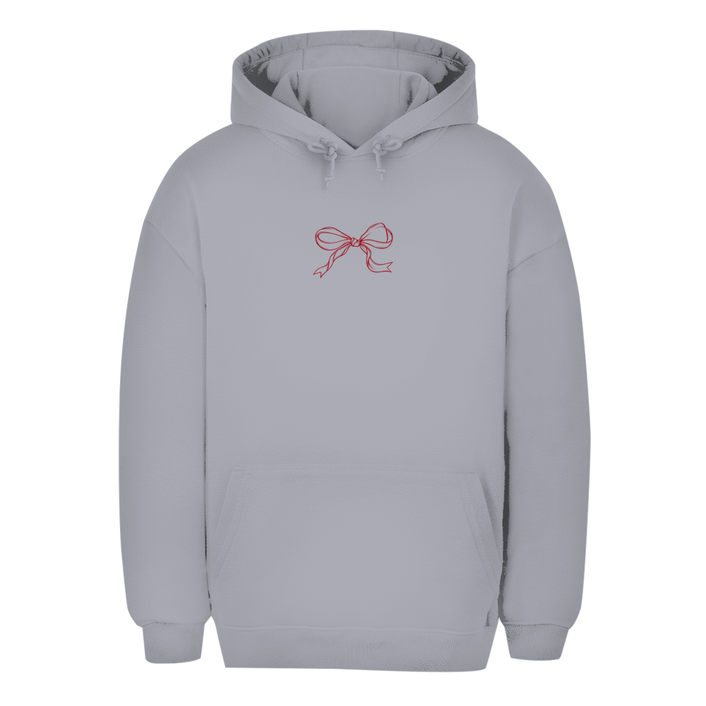 Unisex Oversize hudica – Crvena mašna | Hoodie sa malim motivom mašne