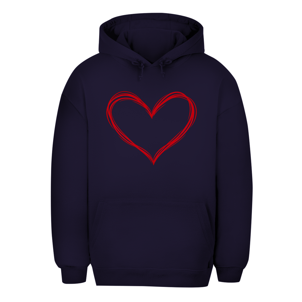 Unisex Oversize Hoodie – Heart Vibes | Dukserica sa kapuljačom sa velikim motivom srca