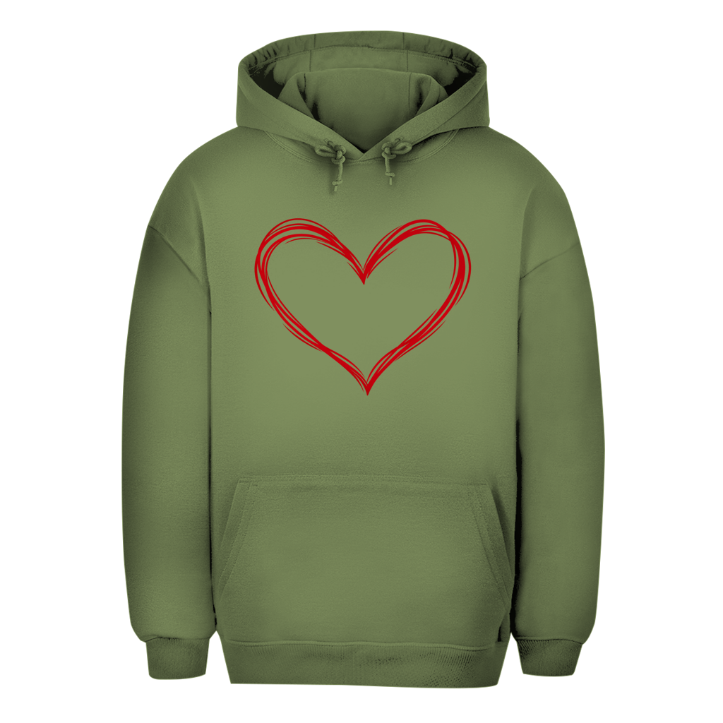 Unisex Oversize Hoodie – Heart Vibes | Dukserica sa kapuljačom sa velikim motivom srca