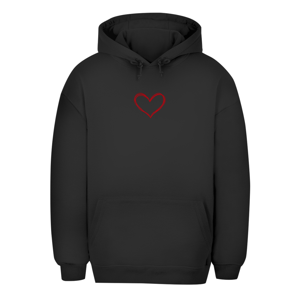 Unisex Oversize dukserica – Heart Vibes | Dukserica sa kapuljačom i malim motivom srca