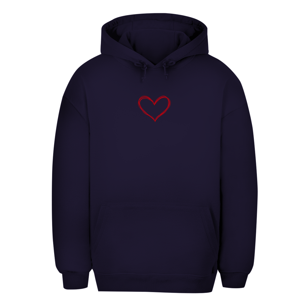 Unisex Oversize dukserica – Heart Vibes | Dukserica sa kapuljačom i malim motivom srca