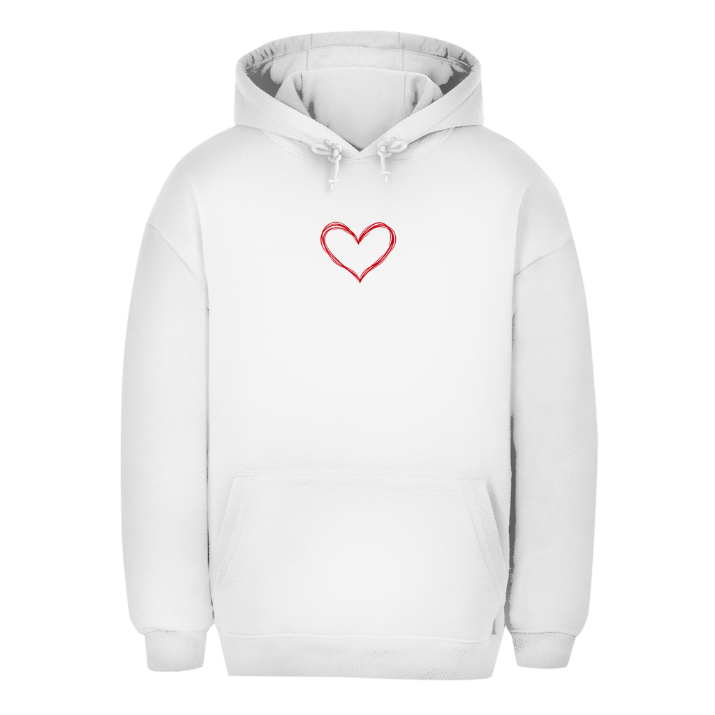 Unisex Oversize dukserica – Heart Vibes | Dukserica sa kapuljačom i malim motivom srca