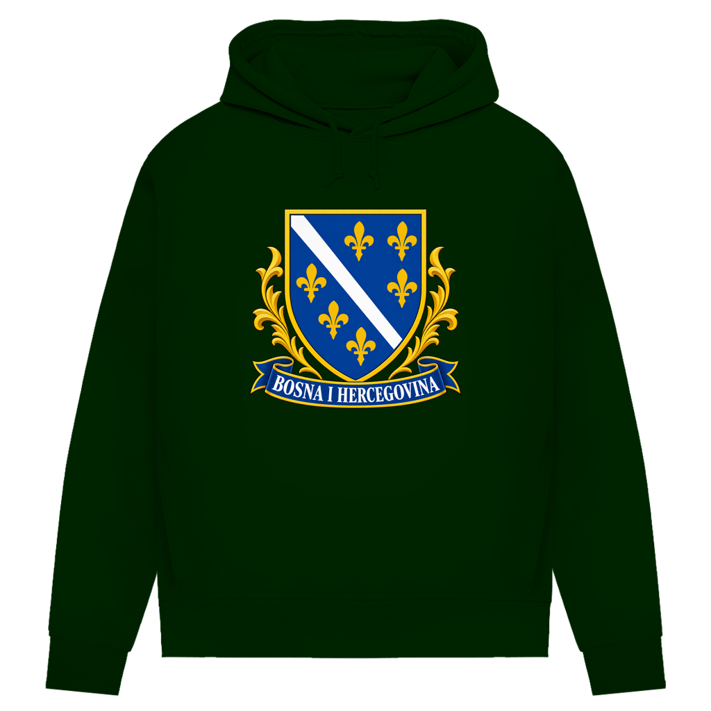Ženski premium organski hoodie – Bosna i Hercegovina | Grb Bosne