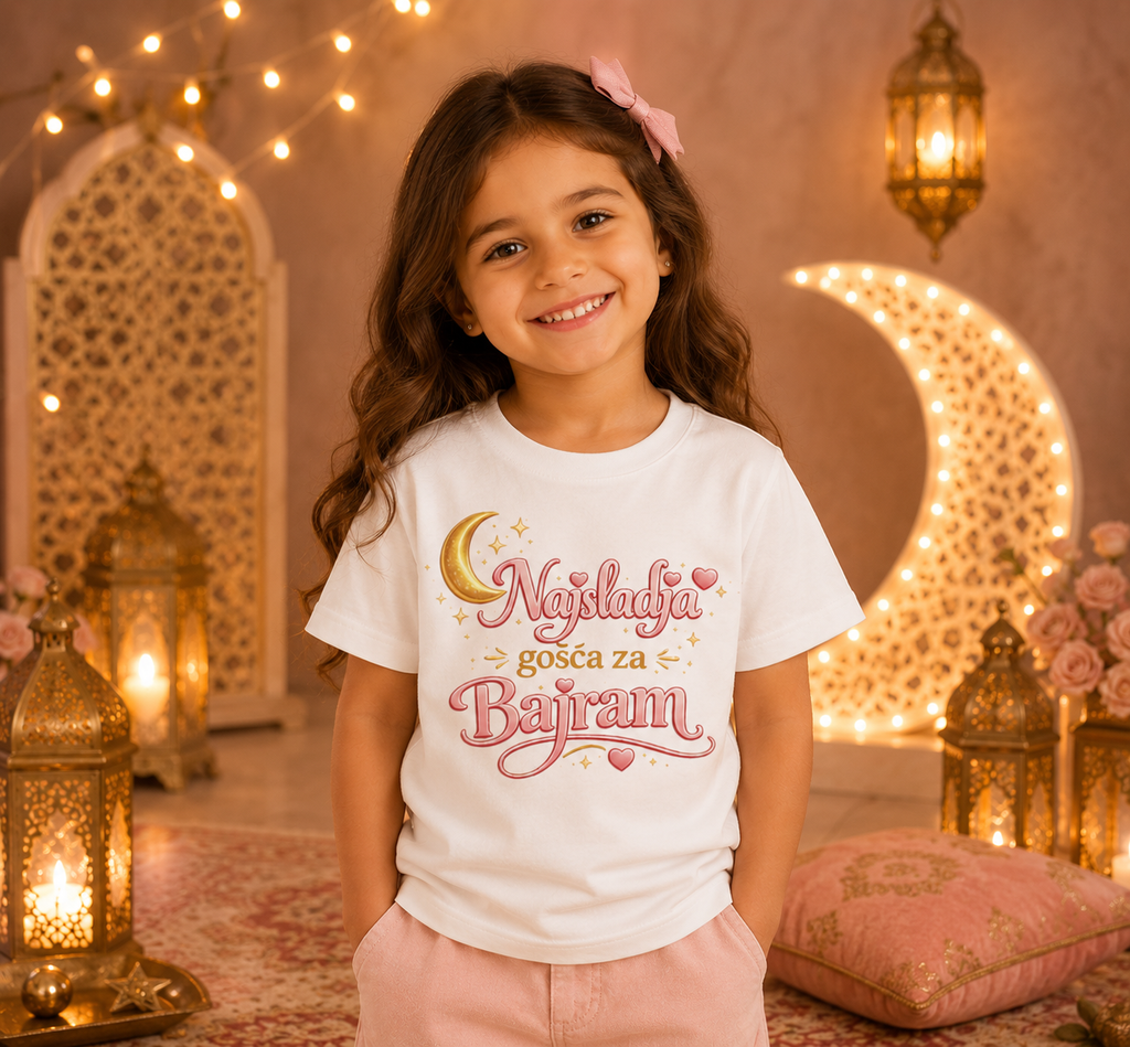 🇧🇦 Najslađa gošća za Bajram – Kinder Basic T-Shirt | Eid Shirt