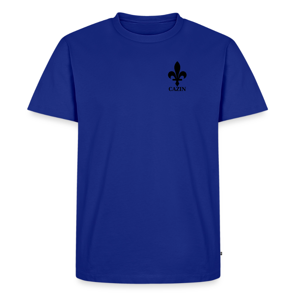 CAZIN Premium T-Shirt Herren – Bosnische Lilie | Brust- & Rückenprint - Royalblau