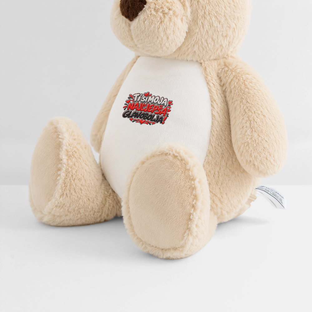 TI SI MOJA NAJLJEPŠA GLAVOBOLJA ❤️🧸 – Großer Kuschelteddy 32 cm - Weiß/Mittelbraun