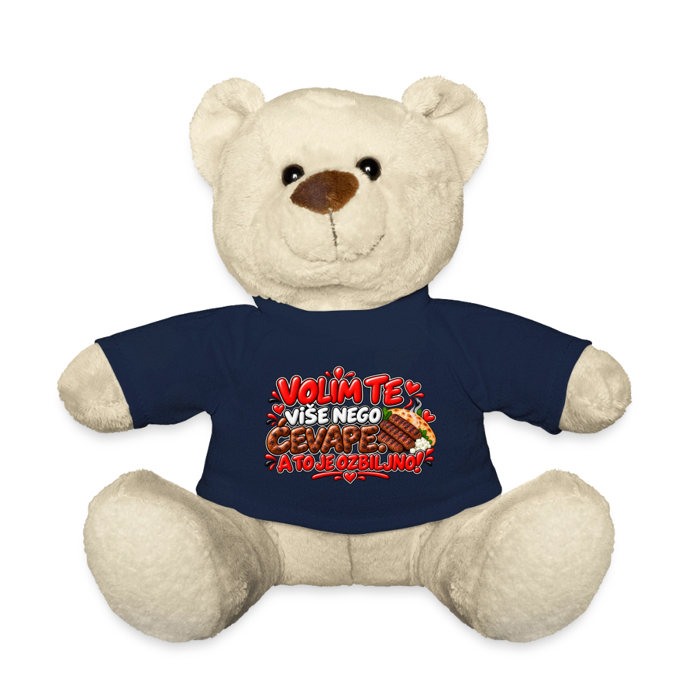 VOLIM TE VIŠE NEGO ĆEVAPE ❤️🧸 – Süßer Kuschelteddy 20 cm - French Navy
