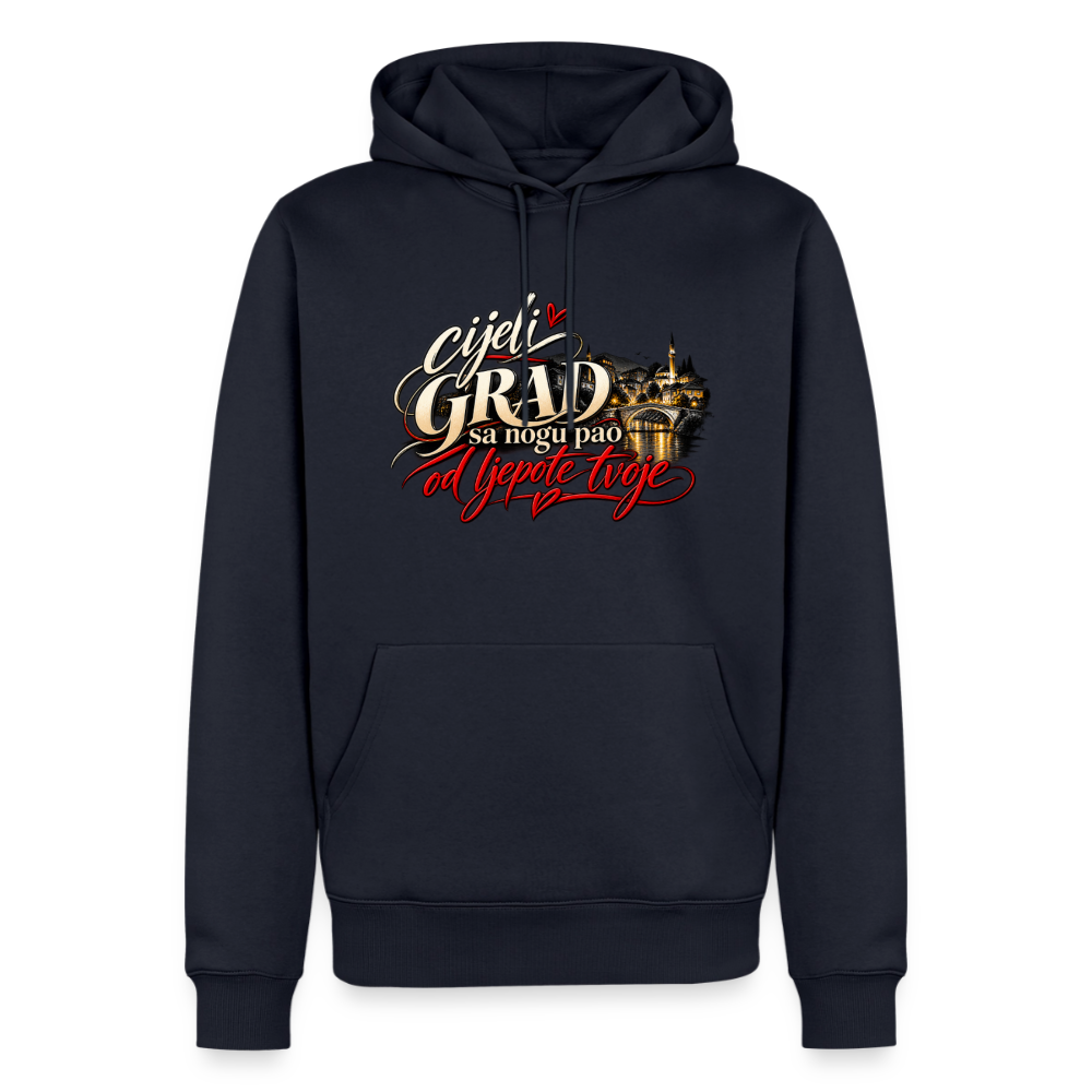 Männer Premium Hoodie - cijeli grad sa nogu pao od ljepote tvoje - Navy