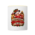 Weihnachtstasse ☃️ Eine Tasse Weihnachtszauber für dich – Schneemann Kaffeetasse 325 ml - Weiß/Gelb