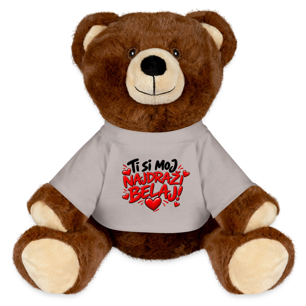 Ti si moj najdrazi belaj Kuschelteddy MiniFeet® – Nachhaltiger Teddybär mit Herz-Design - Taupe