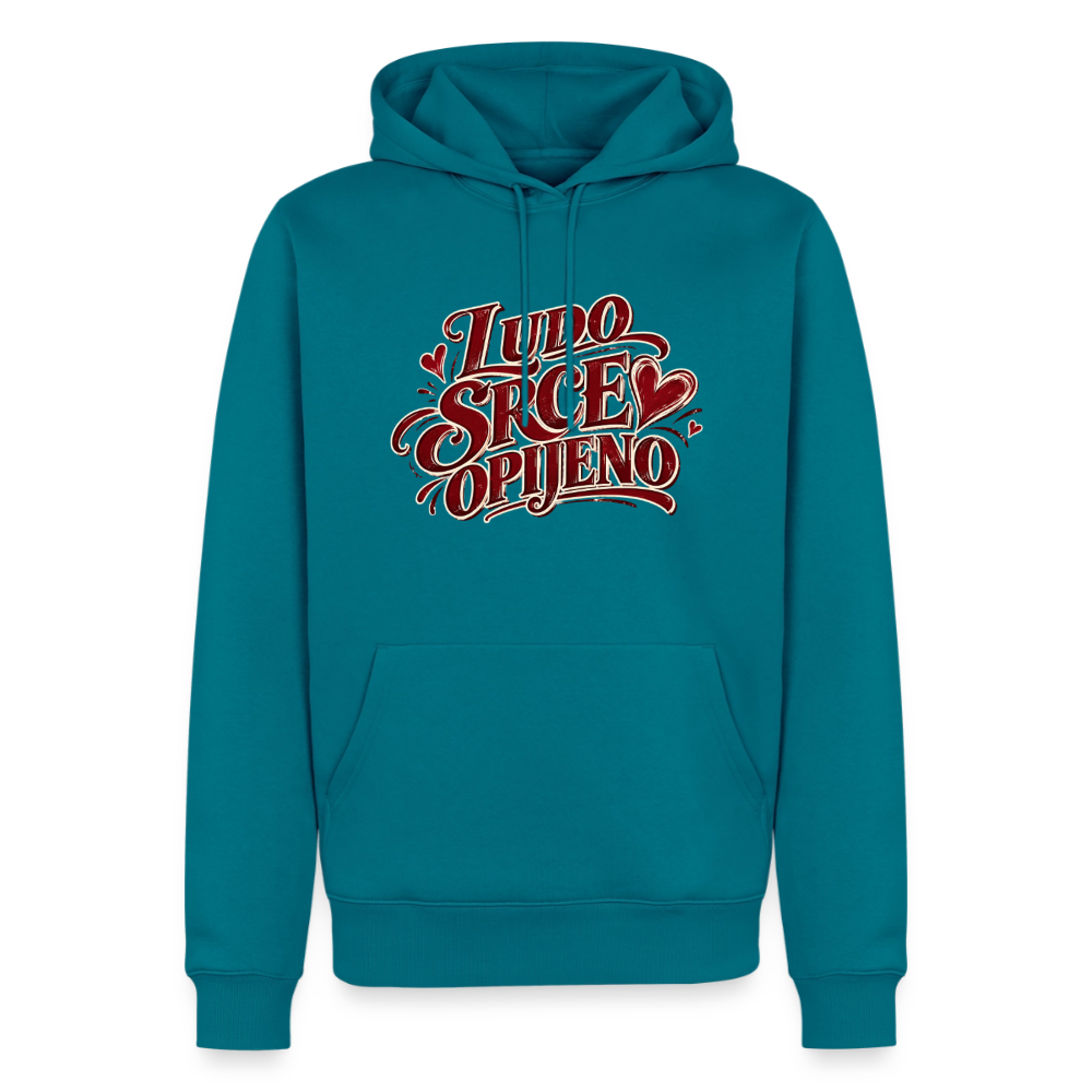 Männer Premium Hoodie - ludo srce opijeno - Petrol