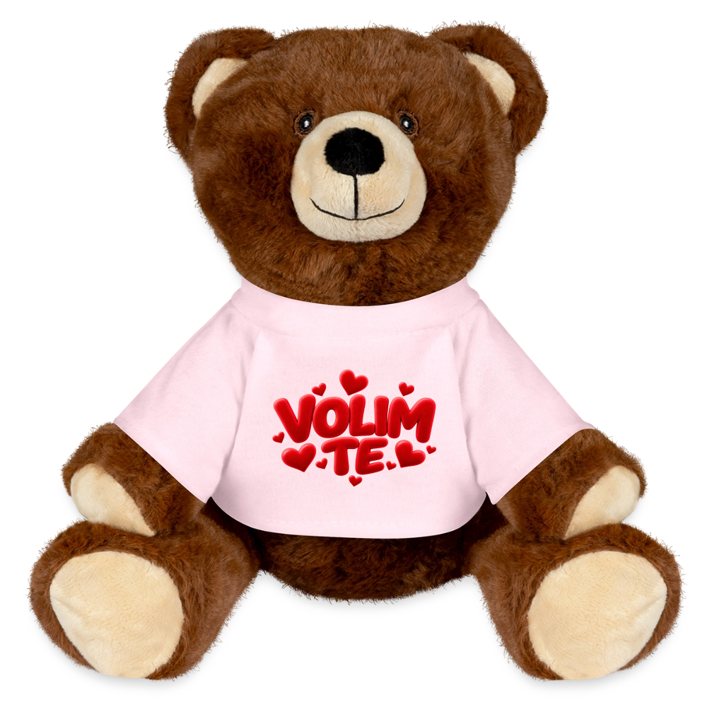 VOLIM TE Kuschelteddy MiniFeet® – Nachhaltiger Teddybär mit Herz-Design - Hellrosa