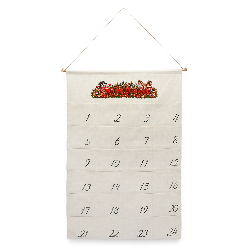 Leinen Adventskalender - Naturweiß