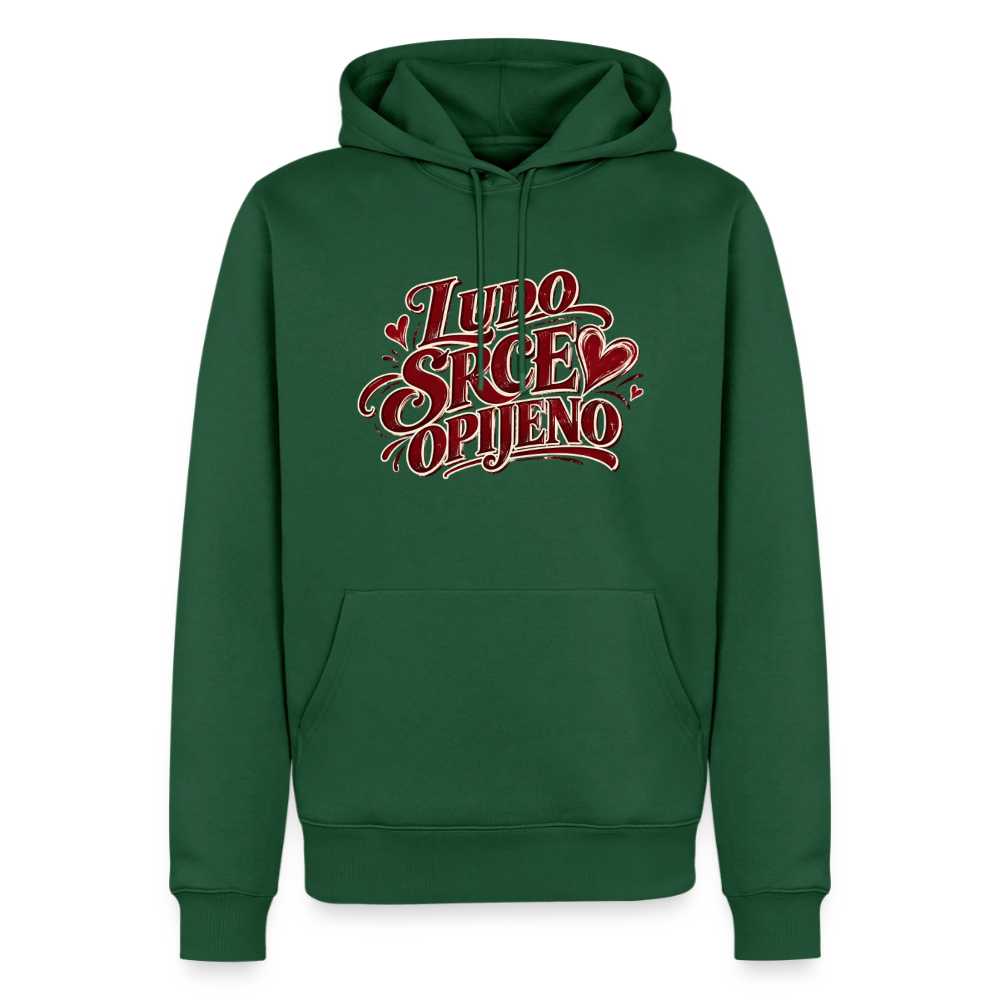 Männer Premium Hoodie - ludo srce opijeno - Flaschengrün