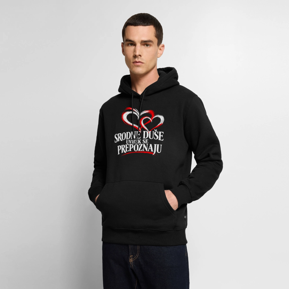 Männer Premium Hoodie - Srodne duse uvijek se prepoznaju - Schwarz