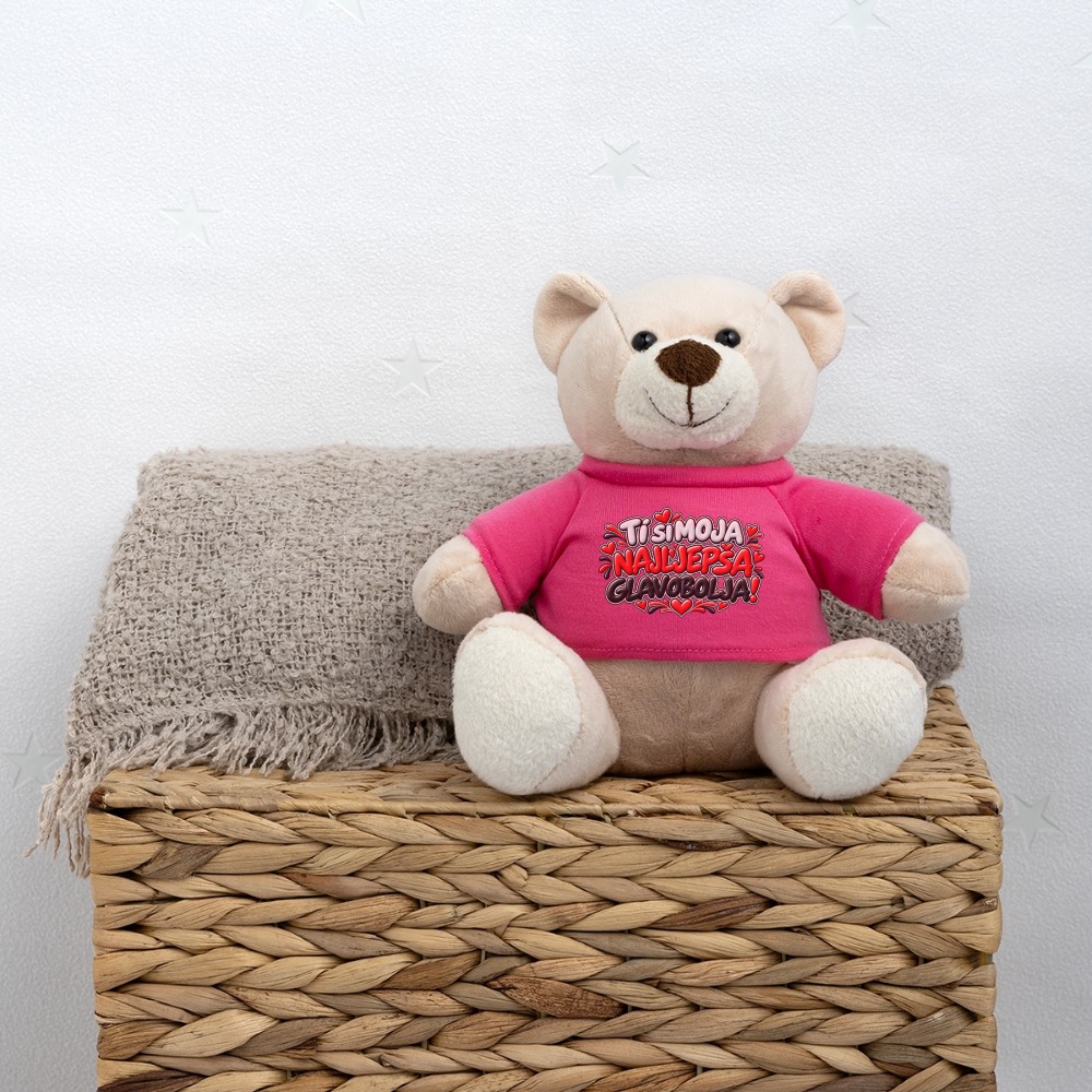 TI SI MOJA NAJLJEPŠA GLAVOBOLJA ❤️🧸 – Süßer Kuschelteddy 20 cm - Pink