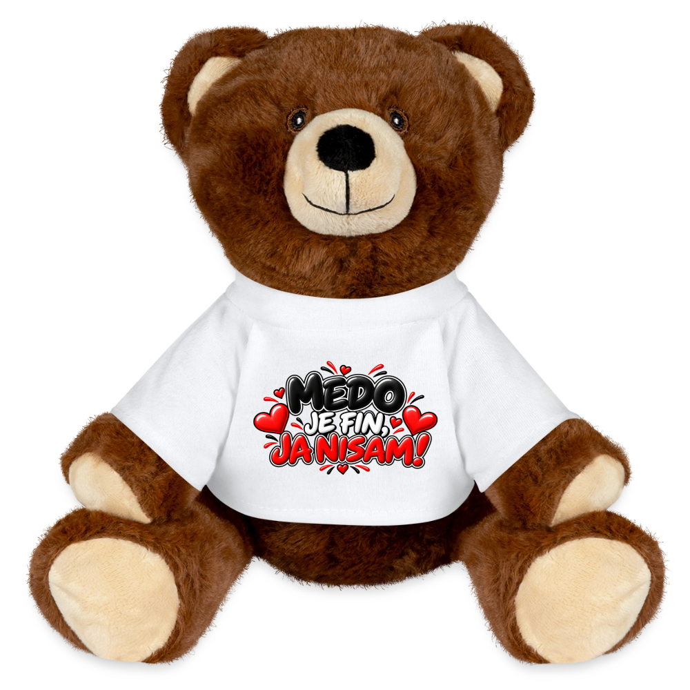 Medo je fin ja nisam Kuschelteddy MiniFeet® – Nachhaltiger Teddybär mit Herz-Design - Weiß