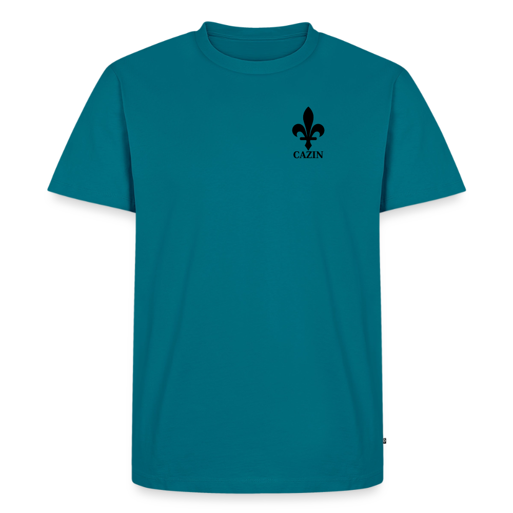 CAZIN Premium T-Shirt Herren – Bosnische Lilie | Left-Chest-Print - Petrol