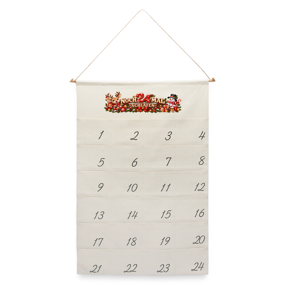 Leinen Adventskalender - Naturweiß