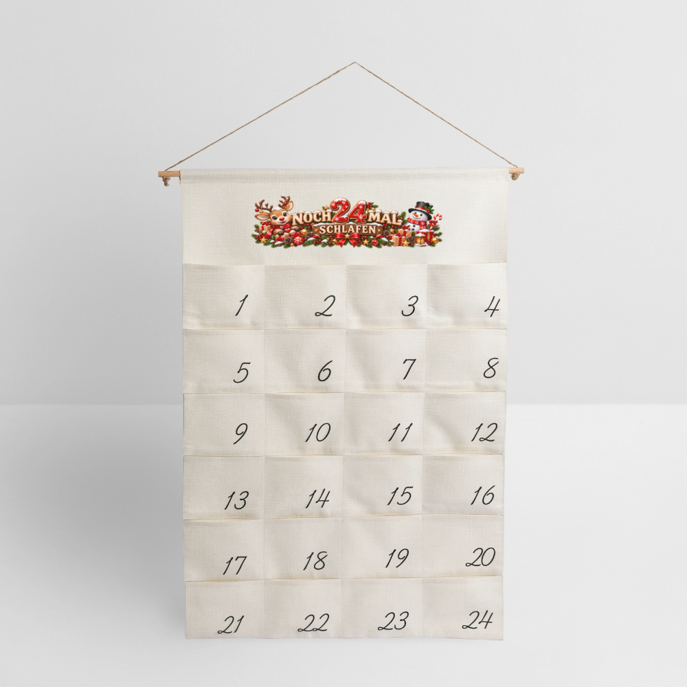 Leinen Adventskalender - Naturweiß