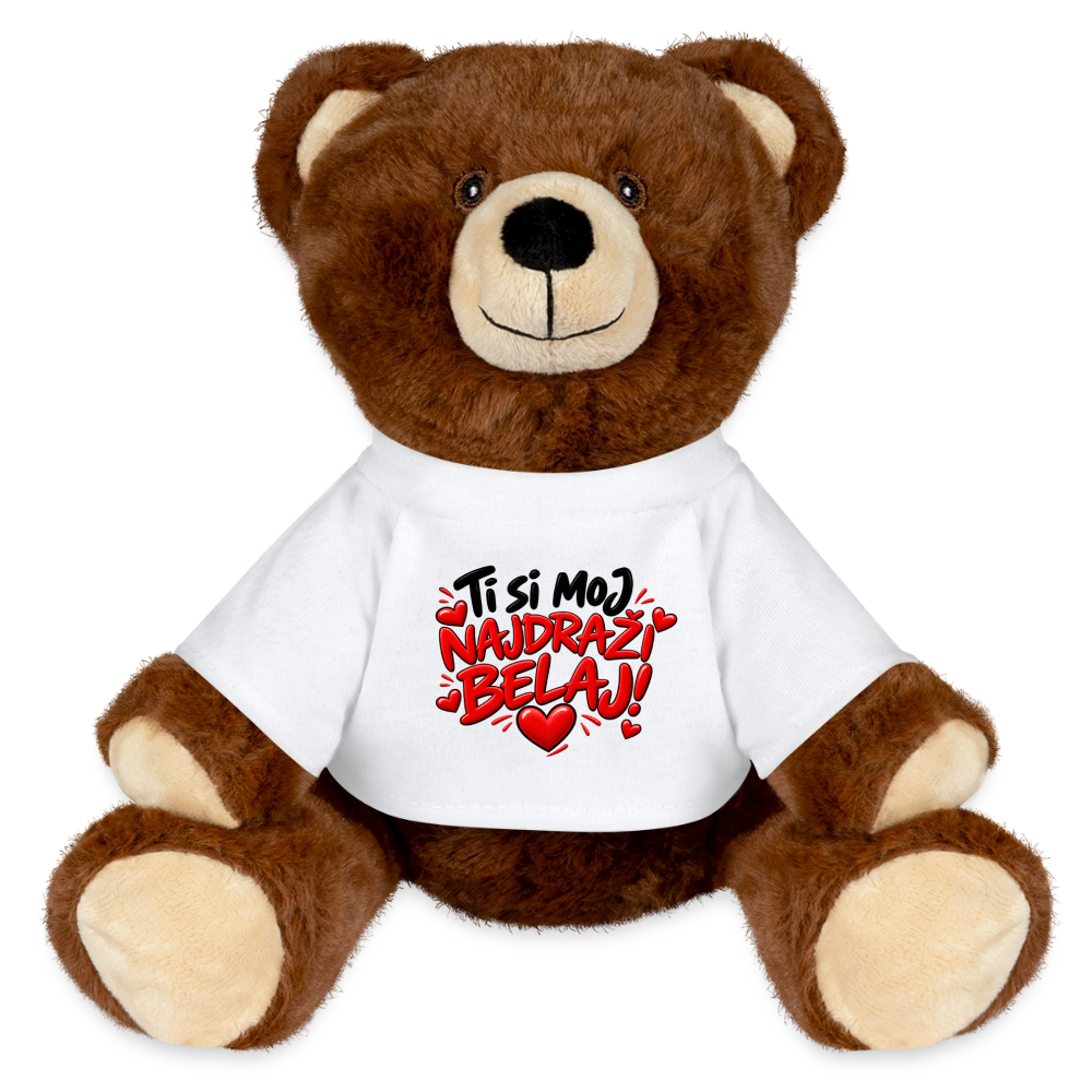 Ti si moj najdrazi belaj Kuschelteddy MiniFeet® – Nachhaltiger Teddybär mit Herz-Design - Weiß