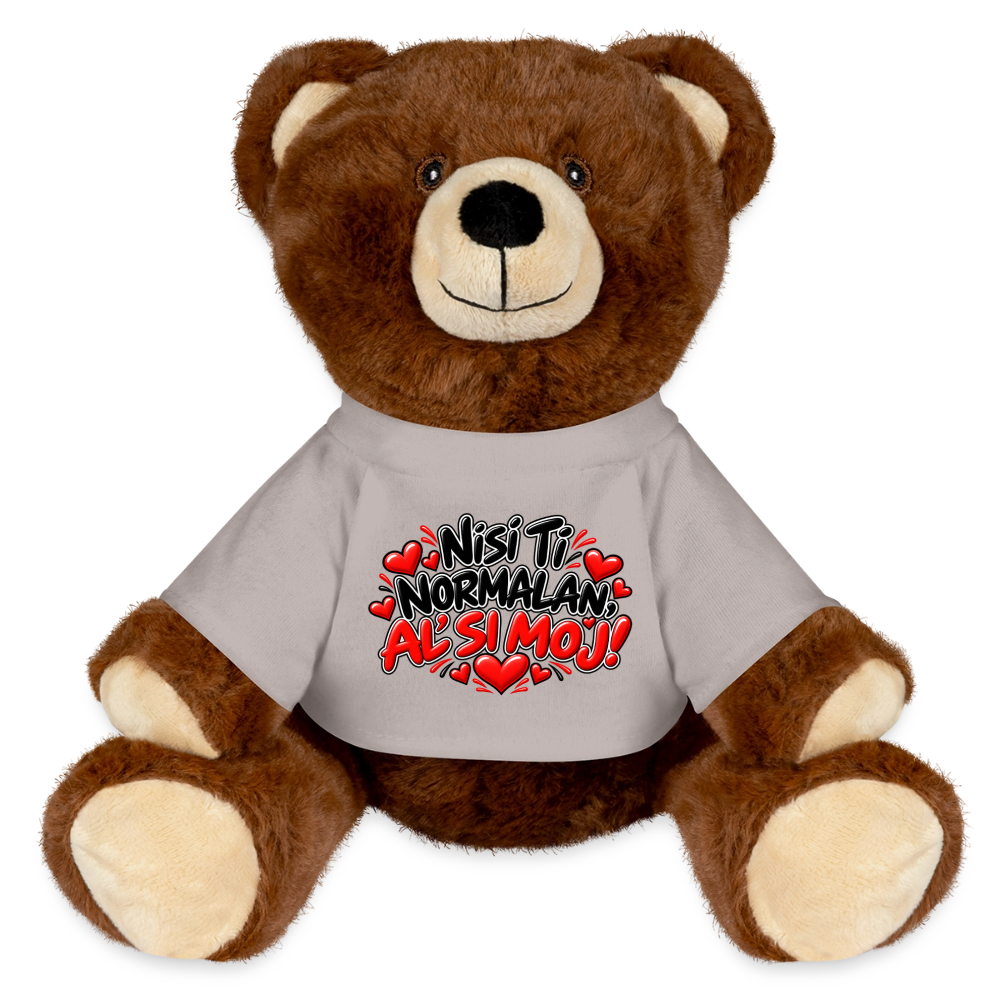 Nisi ti normalan al si moj Kuschelteddy MiniFeet® – Nachhaltiger Teddybär mit Herz-Design - Taupe