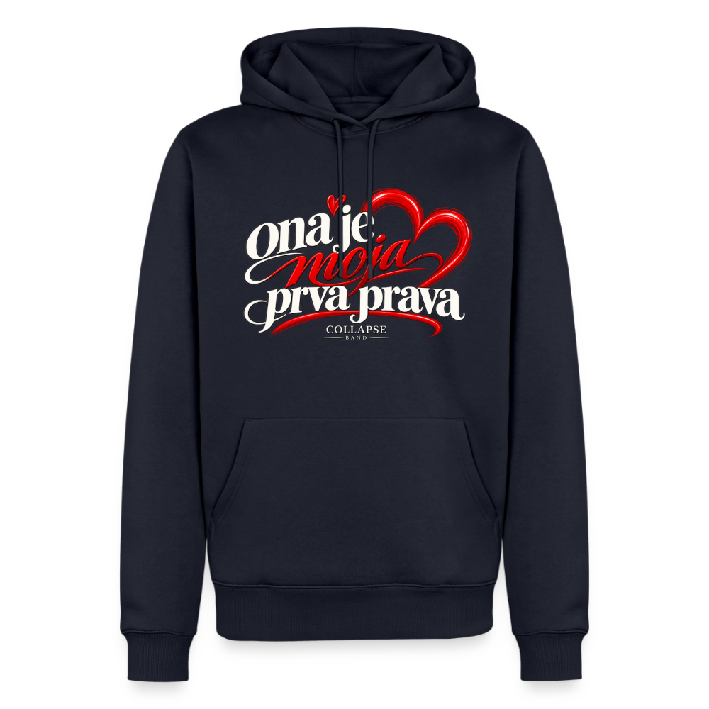 Männer Premium Hoodie - ona je moja prva prava - Navy