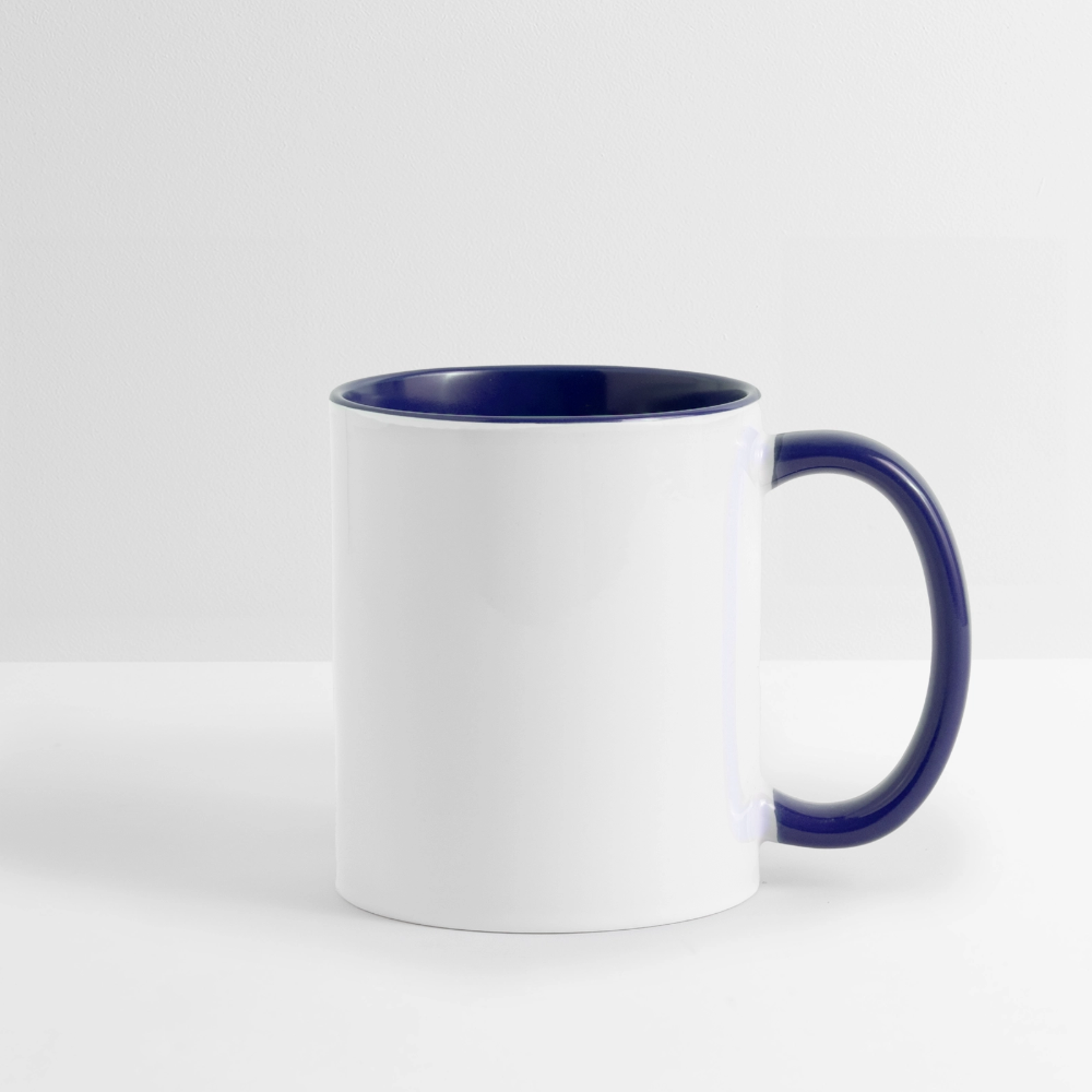 Wintertasse ❄️ Winterzeit ist Kaffeezeit – Süße Pinguin Kaffeetasse 325 ml - Weiß/Kobaltblau