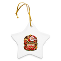 Weihnachtsstern Anhänger – Weihnachtszauber bei Familie Müller | Christbaumschmuck mit Familienname - Weiß