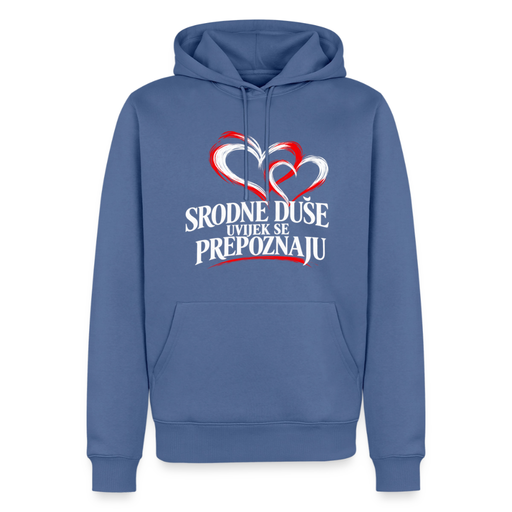 Männer Premium Hoodie - Srodne duse uvijek se prepoznaju - Taubenblau