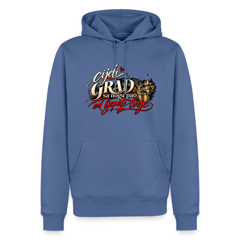 Männer Premium Hoodie - cijeli grad sa nogu pao od ljepote tvoje - Taubenblau