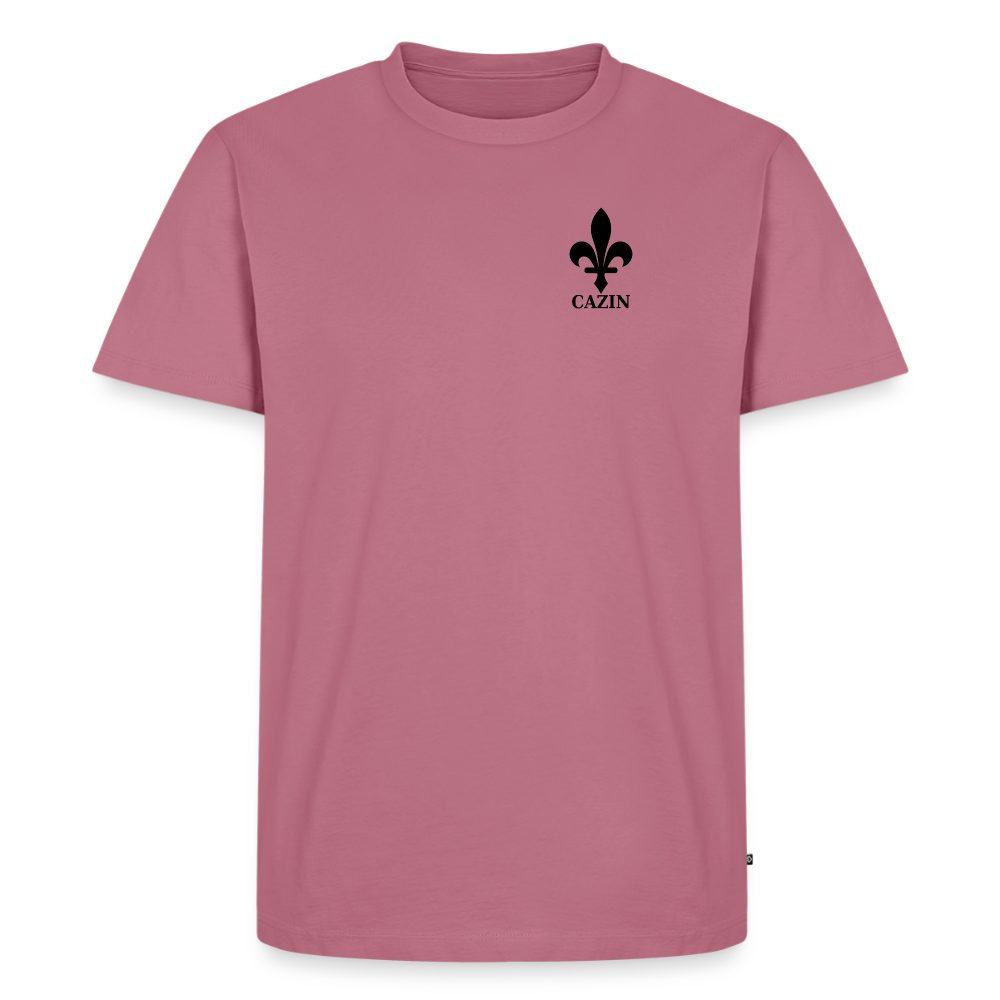 CAZIN Premium T-Shirt Herren – Bosnische Lilie | Brust- & Rückenprint - Mauve