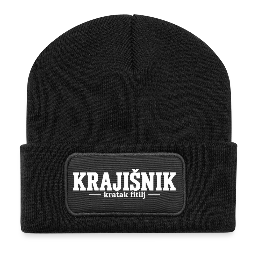 Recycelte Patch Beanie - Schwarz