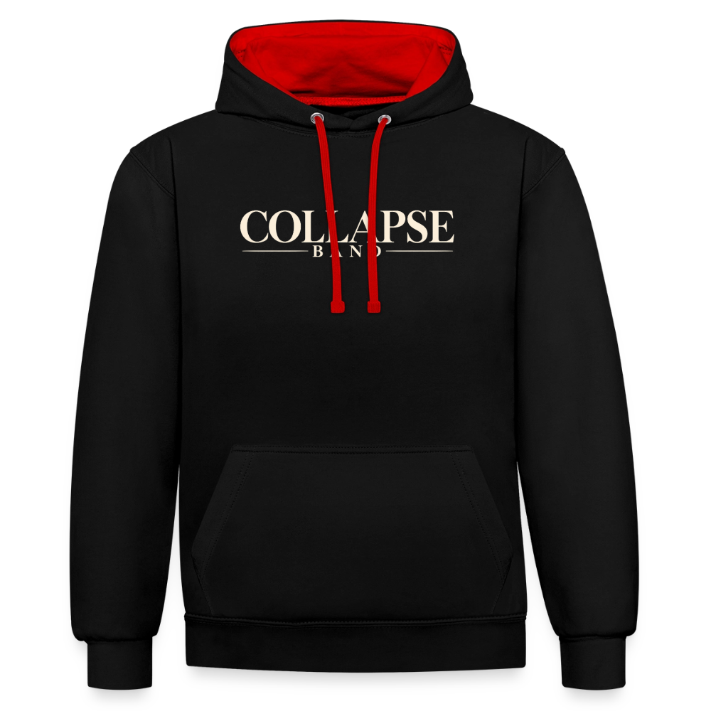 Kontrast-Hoodie - Collapse band - Schwarz/Rot