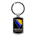 BOSNA I HERCEGOVINA Schlüsselanhänger mit Bosnien-Flagge – Aluminium - Lightsilver
