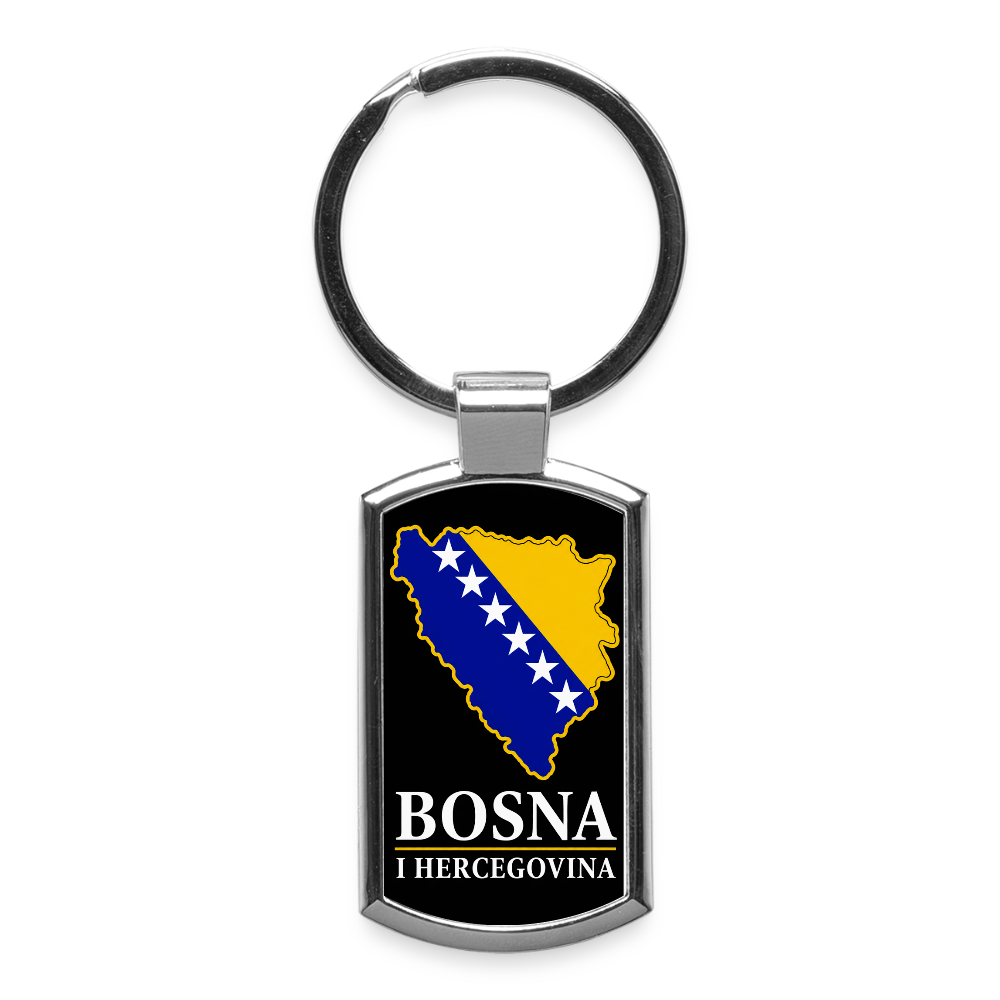 BOSNA I HERCEGOVINA Schlüsselanhänger mit Bosnien-Flagge – Aluminium - Lightsilver