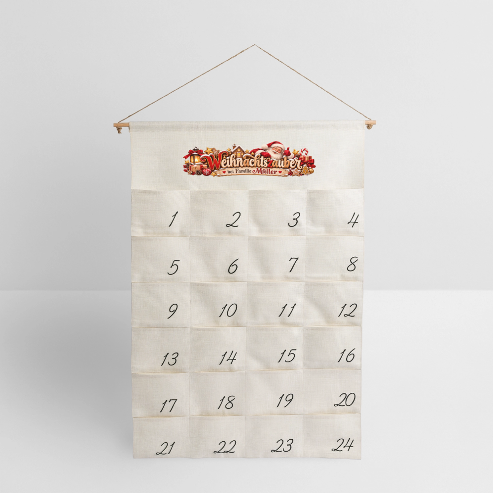 Leinen Adventskalender - Naturweiß