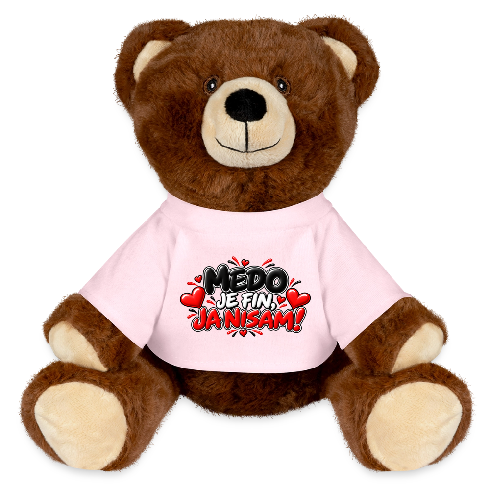 Medo je fin ja nisam Kuschelteddy MiniFeet® – Nachhaltiger Teddybär mit Herz-Design - Hellrosa