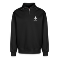 KRAJINA Premium Half-Zip Hoodie – Bosnische Lilie auf Brust & Ärmeln | SPREAD - Schwarz