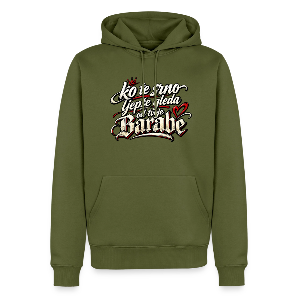 Männer Premium Hoodie - ko te srno ljepse gleda od tvoje barabe - Khaki