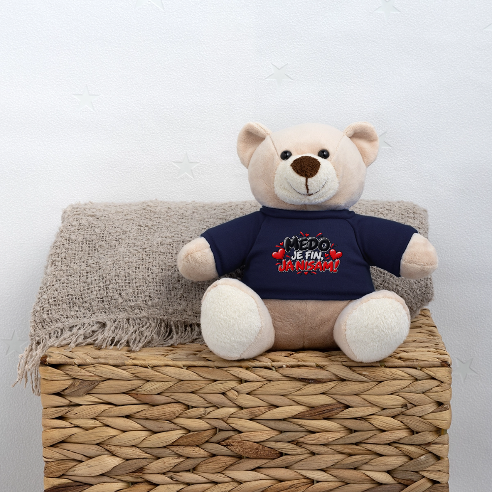 MEDO JE FIN, JA NISAM 😈🧸 – Lustiger Kuschelteddy 20 cm mit Balkan-Spruch | Geschenkidee - French Navy