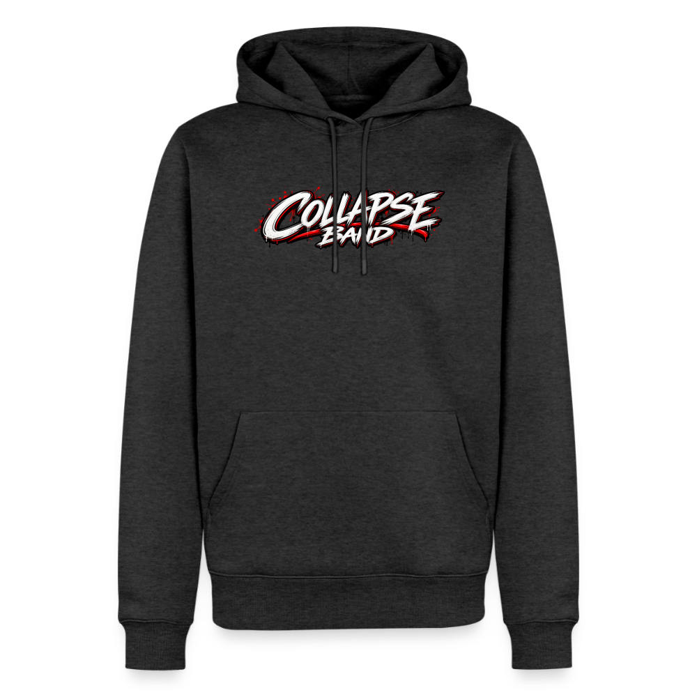 Männer Premium Hoodie - Collapse band red style - Anthrazit meliert