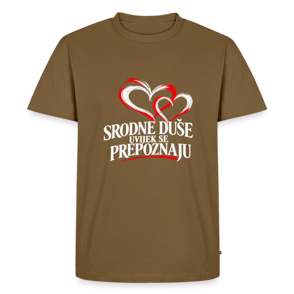 Männer Premium T-Shirt - Srodne duse uvijek se prepoznaju - Nussbraun