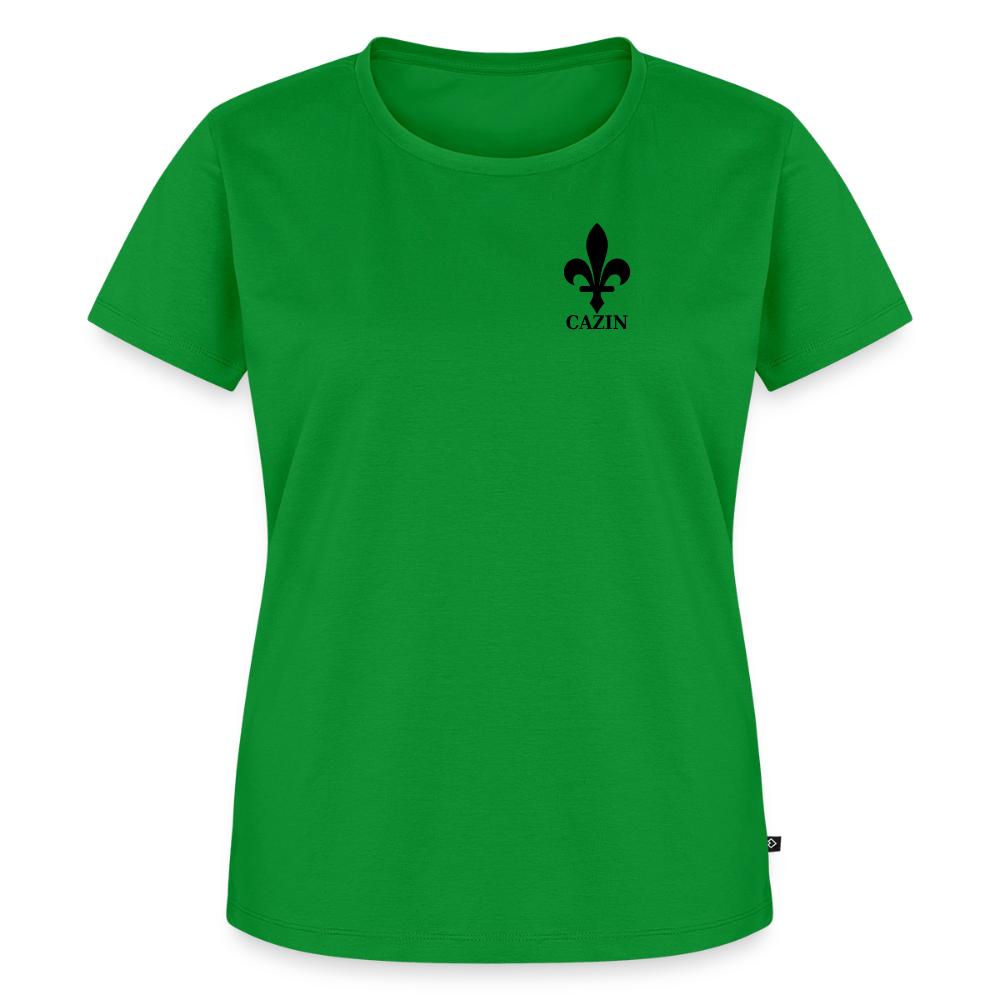 CAZIN Premium T-Shirt Frauen – Bosnische Lilie | Brust- & Rückenprint - Grün