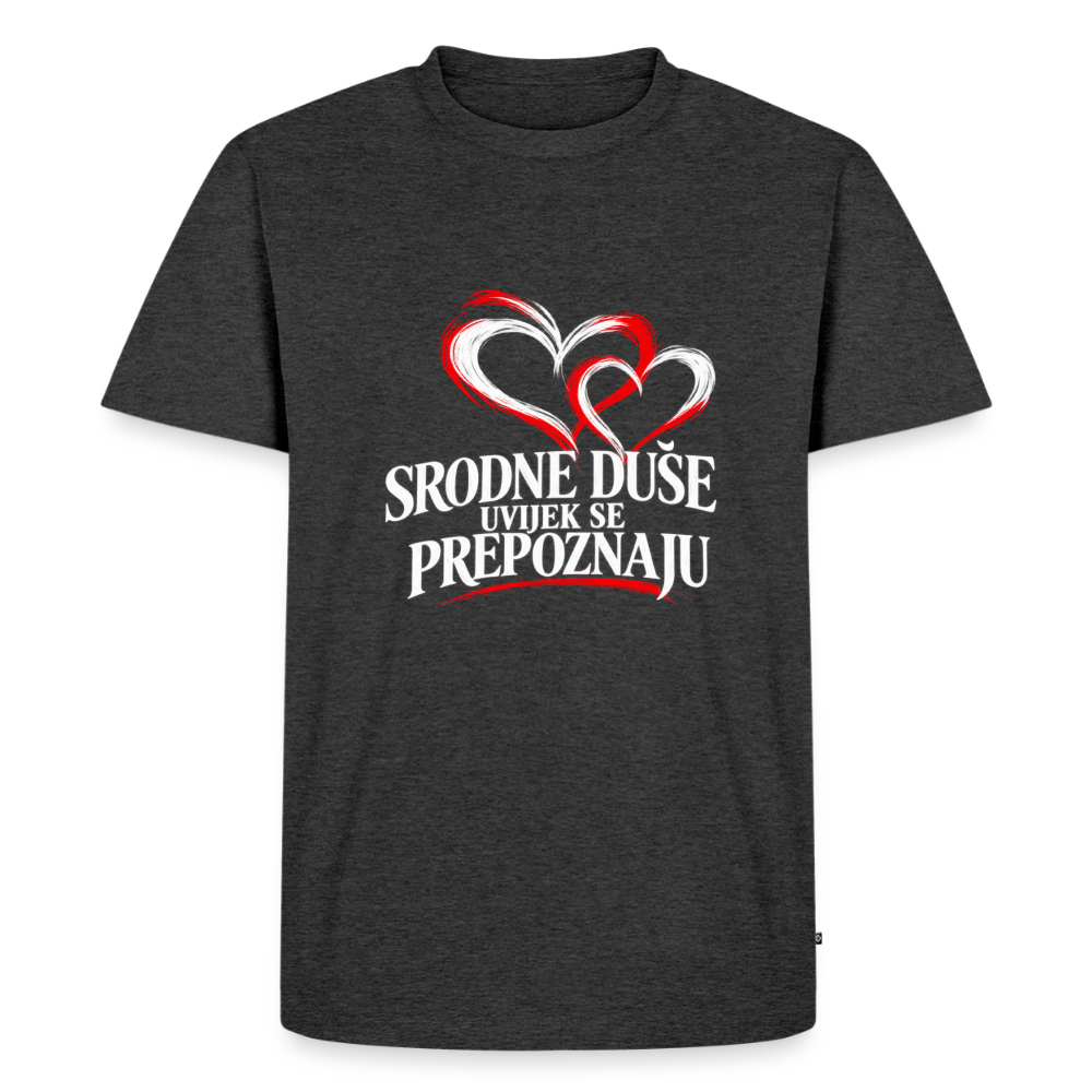 Männer Premium T-Shirt - Srodne duse uvijek se prepoznaju - Anthrazit meliert
