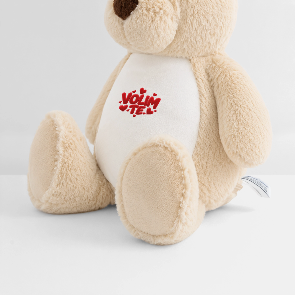 VOLIM TE Kuschelteddy 32 cm mit Herz-Design - Weiß/Mittelbraun