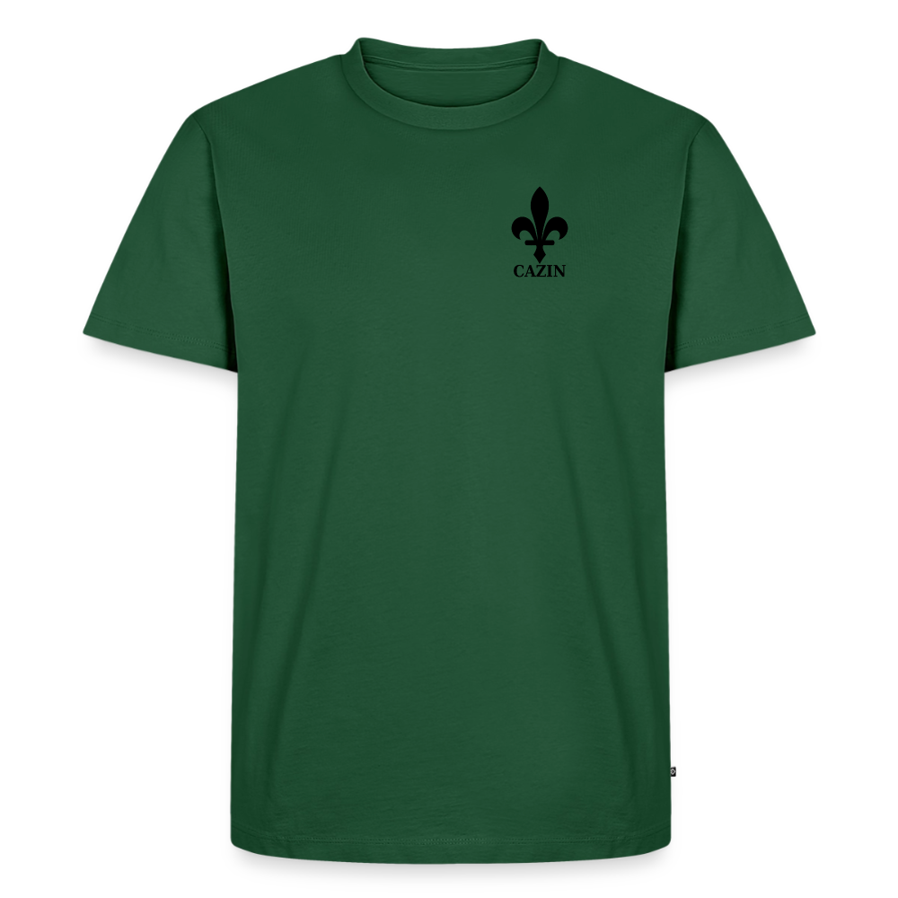 CAZIN Premium T-Shirt Herren – Bosnische Lilie | Left-Chest-Print - Flaschengrün