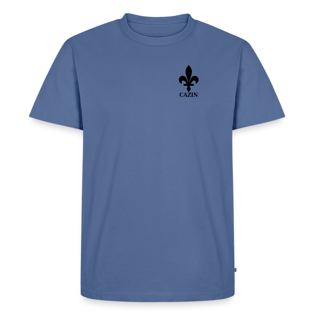 CAZIN Premium T-Shirt Herren – Bosnische Lilie | Left-Chest-Print - Taubenblau